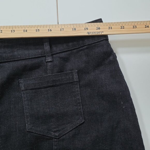 Chaps Denim Skirt Womens 20W Black Button Front Pockets Stretch Grunge Plus Size - Picture 5 of 15